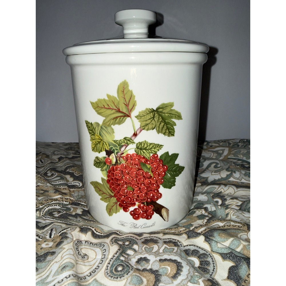 Portmeirion Pomona The Red Currant Ceramic Canister Lid Made in England 8.5"